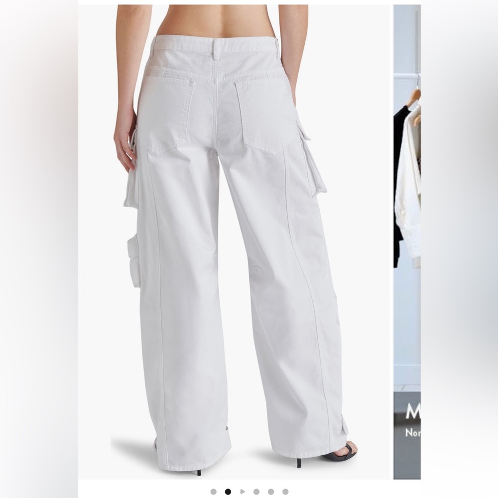 Steve Madden White Wide Leg Cargo Pants